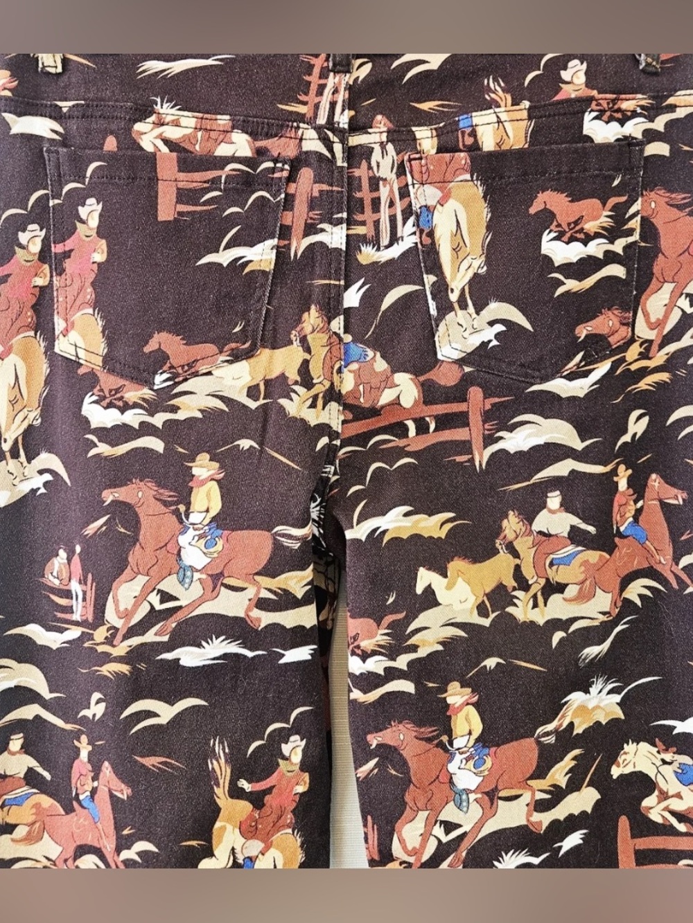 Cowboy on Horse Western Wide-Leg  Pants - Picture 6 of 7